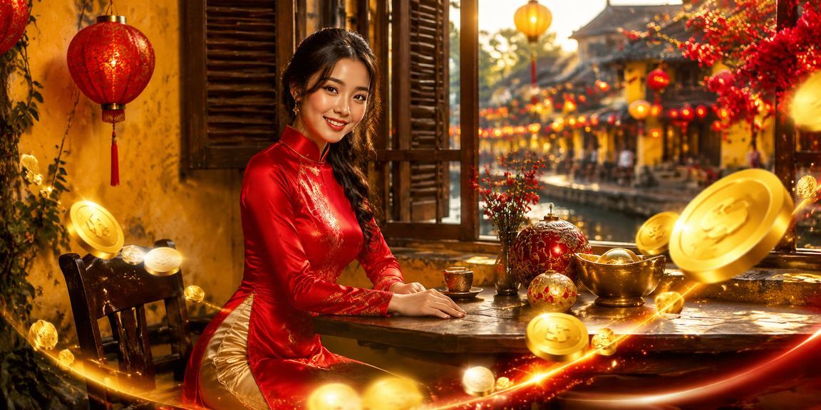 Không gian giải trí casino tại Hội An với áo dài truyền thống – hình ảnh đặc trưng văn hóa Việt trong giải trí trực tuyến