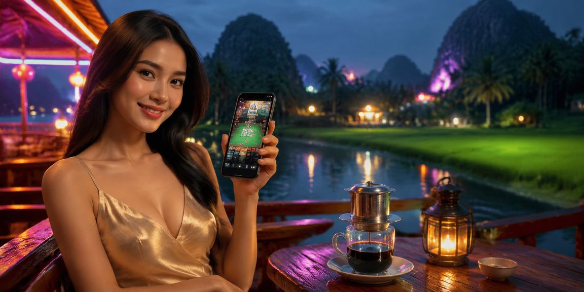 Người dùng Việt Nam tra cứu FAQ 1121 trên điện thoại tại quán cà phê Ninh Bình
